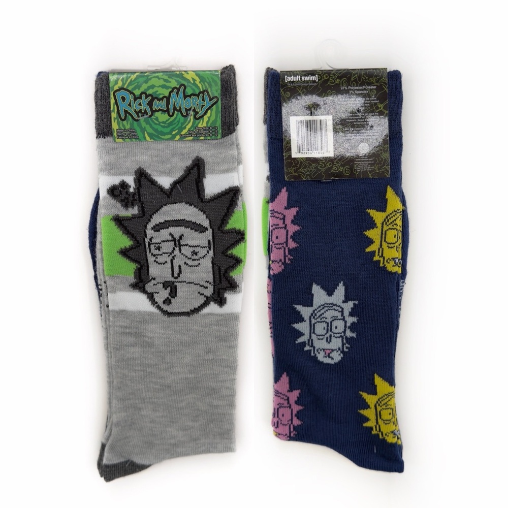 Rick and Morty Crew Socks Mens Womens adult swim Cartoon TV Fun Novelty Gift